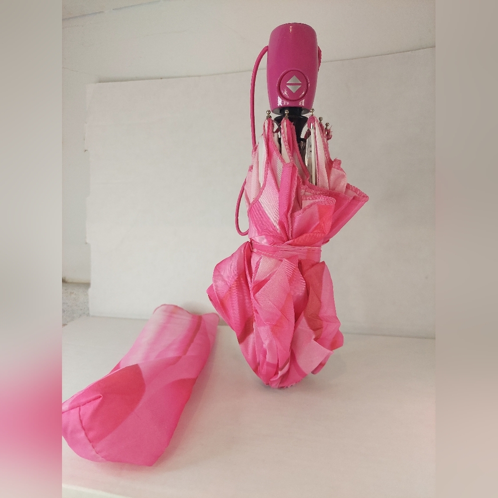 Pink and Yellow Orchid Rain and Sunfree Women's 100% Pongee Umbrella
